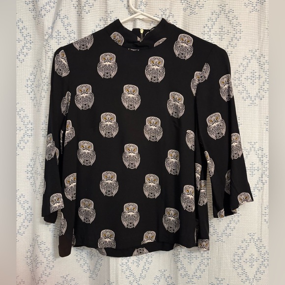 EUC - Sweet & Spooky H&M Owl Print Top - Picture 2 of 13